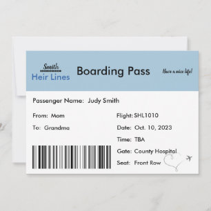 Anúncio de gravidez no avião para a família