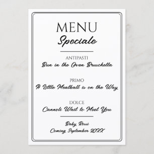 Anúncio de Gravidez no Cardápio de Restaurante Ita