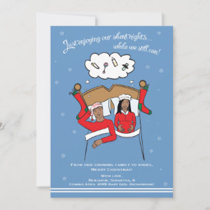 Anúncio de gravidez no cartão de Natal - African A