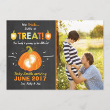 Anúncio de gravidez no Dia das Bruxas