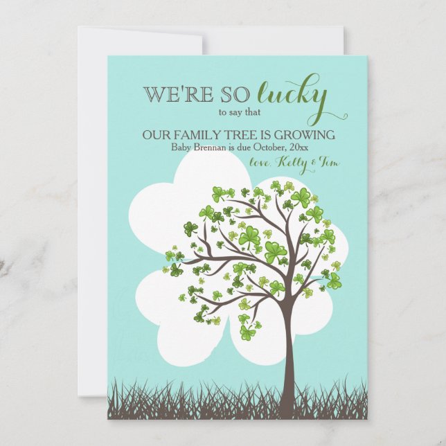 Anúncio de gravidez no dia de Patrick (Frente)