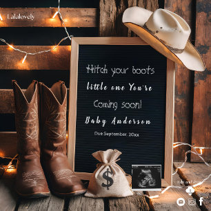 Anúncio de gravidez no estilo country ocidental