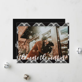 Anúncio de Gravidez no Natal com Tartan Preto