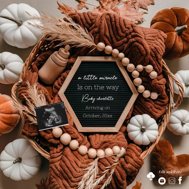 Anúncio de gravidez para o Outono fofo (Criador carregado)
