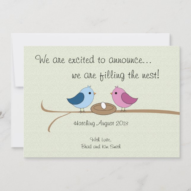 Anúncio de Gravidez Personalizada Bonita (Frente)