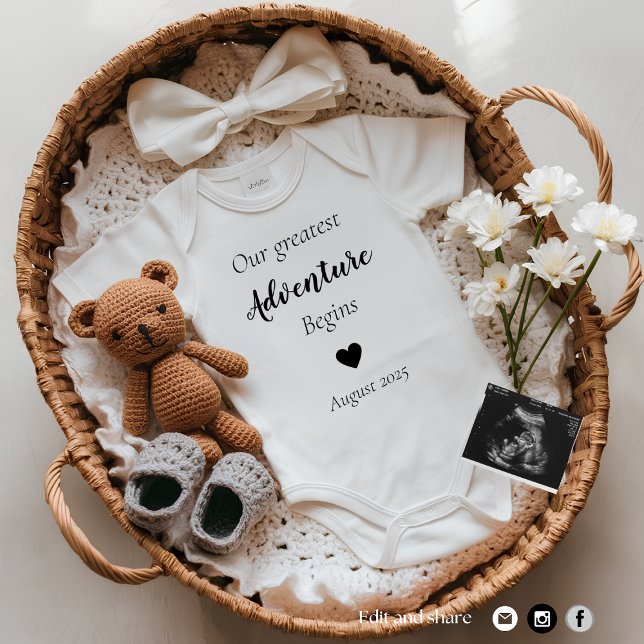 Anúncio de gravidez personalizável neutro por sexo (Criador carregado)