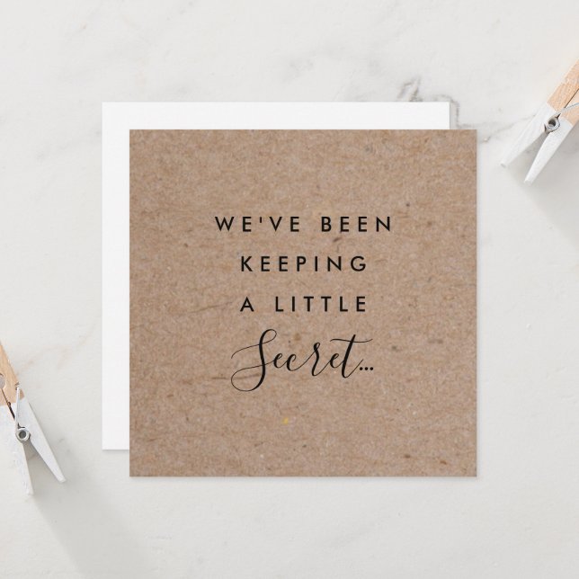 Anúncio De Gravidez Rustic Kraft Com Sonograma (Frente/Verso In Situ)