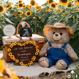 Anúncio de Gravidez Urso de pelúcia girassol revel