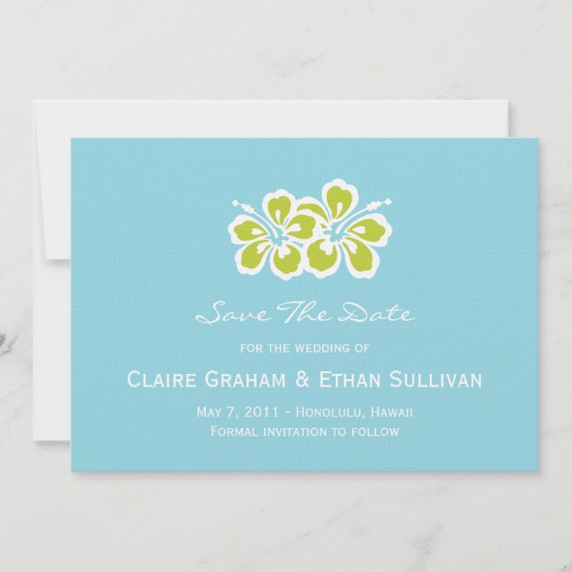 Anúncio de Hibiscus Delight para Salvar a Data (Frente)