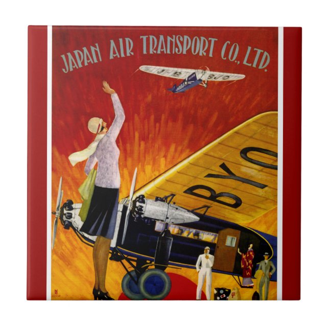 Anúncio de linha aérea japonesa Vintage (Frente)