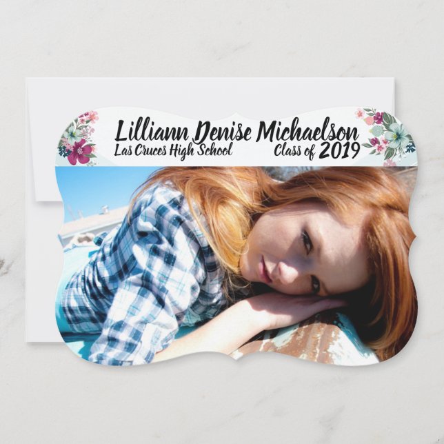 Anúncio de Mais velho 5x7 Flores Tropicais no Azul (Frente)