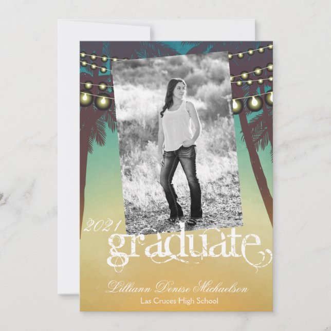 Anúncio de Mais velho Beach Sunset Palm Tree Str 5 (Frente)