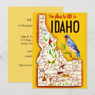 Anúncio de Mapa Retro de Idaho em Movimento