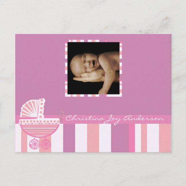 Anúncio de Menina - Carrinho de Bebê Rosa (Frente)