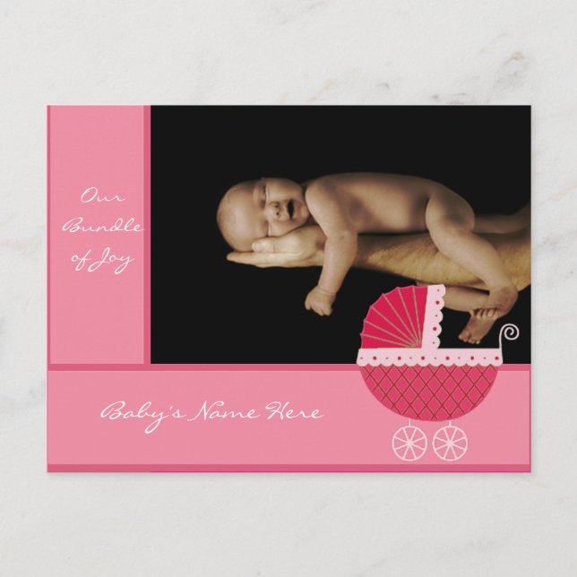 Anúncio de Menina - Carrinho de Bebê Rosa (Frente)