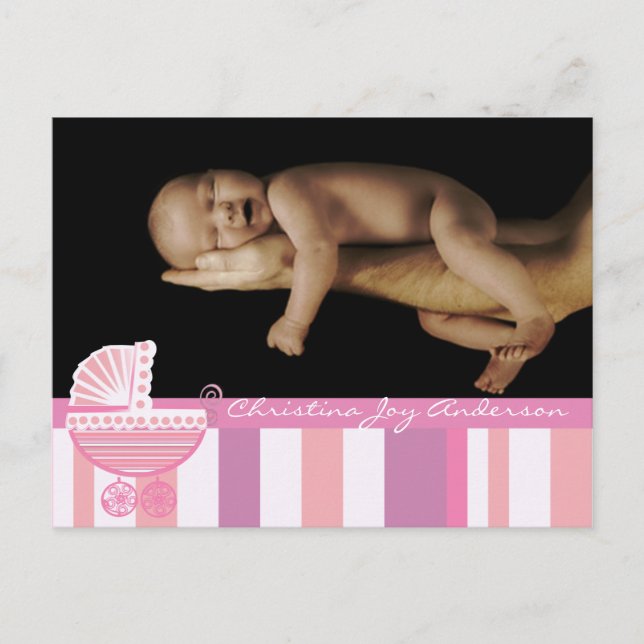 Anúncio de Menina - Carrinho de Bebê Rosa (Frente)