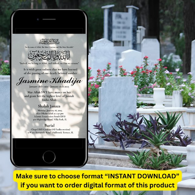 Anúncio de morte muçulmana Mulher Janaza Prayer (Criador carregado)