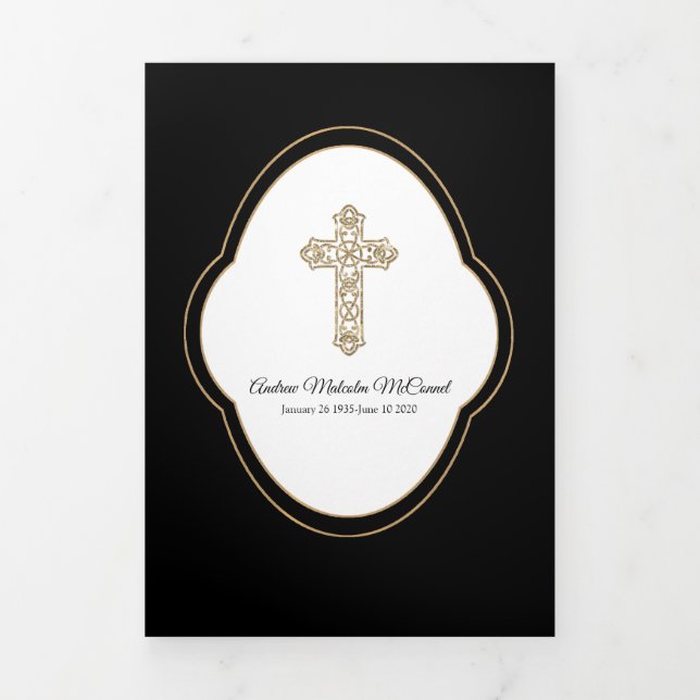 Anúncio de morte ouro Cross Black (Cobrir)