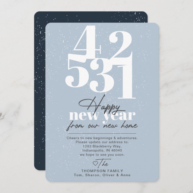 Anúncio de Movimentação da Contagem Azul do feliz  (Frente/Verso)