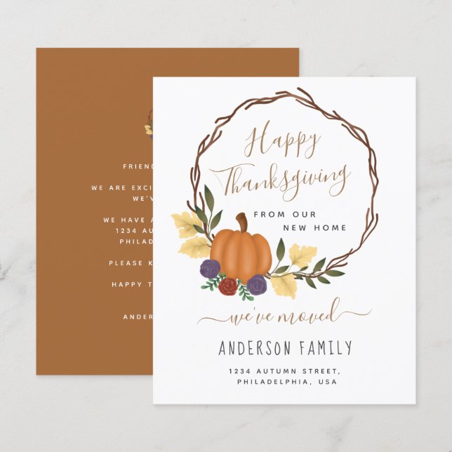 Anúncio de Movimentação da Rua da Pumpkin do Orçam (Frente/Verso)