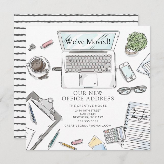 Anúncio de Movimentação de Escritório Desenho de M (Frente/Verso)