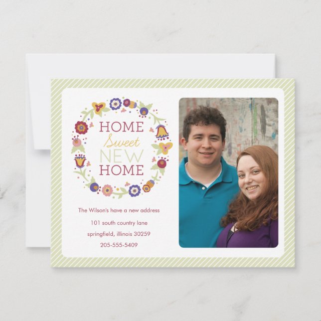 Anúncio de Movimentação de Foto Floral Wreath (Frente)