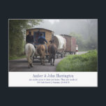 Anúncio de Movimentação de Foto Funny Caravan<br><div class="desc">Um anúncio comovente humorístico com caravanas que trazem cavaleiros em uma caravana de casas sobre rodas e vagão coberto. Um estilo único com um toque de humor.</div>