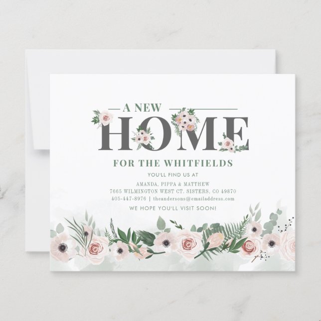 Anúncio de Movimentação de Novo Endereço Rosa Flor (Frente)