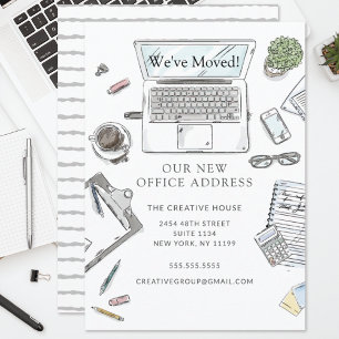 Anúncio de Movimentação do Office Desenhado à 