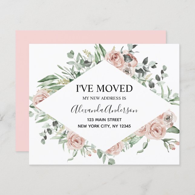 Anúncio de Movimentação Floral Cor-de-Rosa com Dos (Frente/Verso)