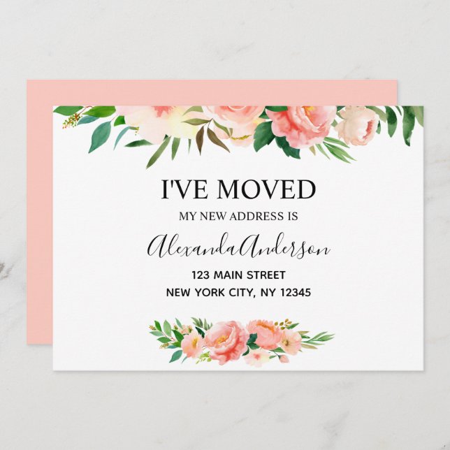 Anúncio de Movimentação Floral de Peach Coral (Frente/Verso)