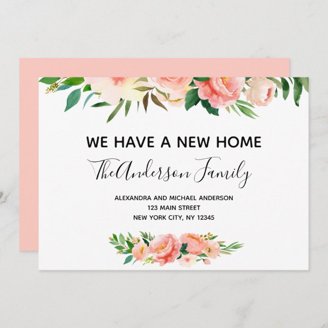 Anúncio de Movimentação Floral de Peach Coral (Frente/Verso)