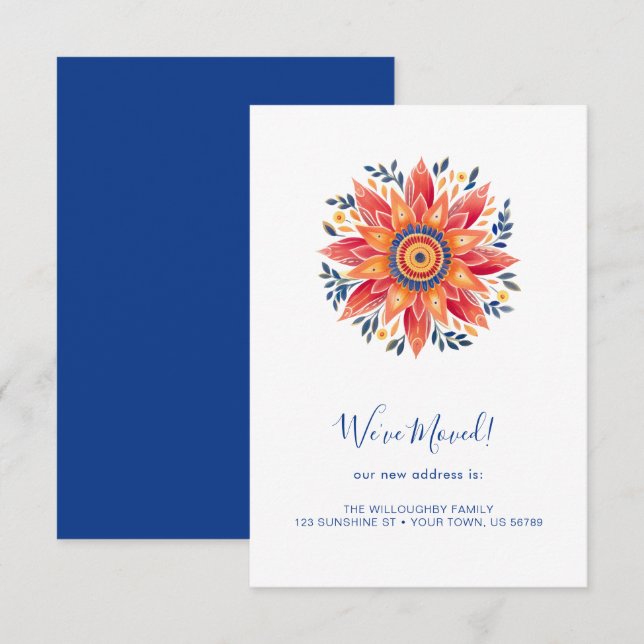 Anúncio de Movimentação Floral Sunburst (Frente/Verso)