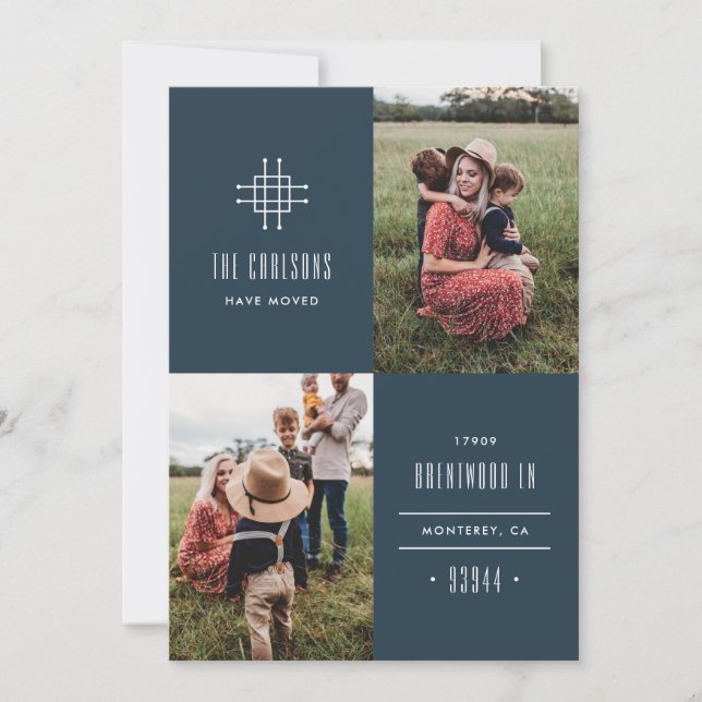 Anúncio de movimento da grelha - Azul (Frente)