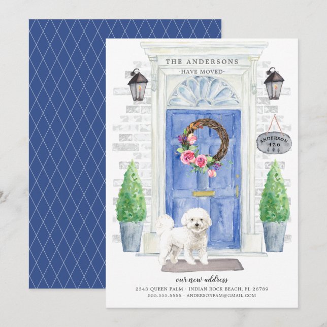 Anúncio de movimento da porta frontal do Bichon Fr (Frente/Verso)