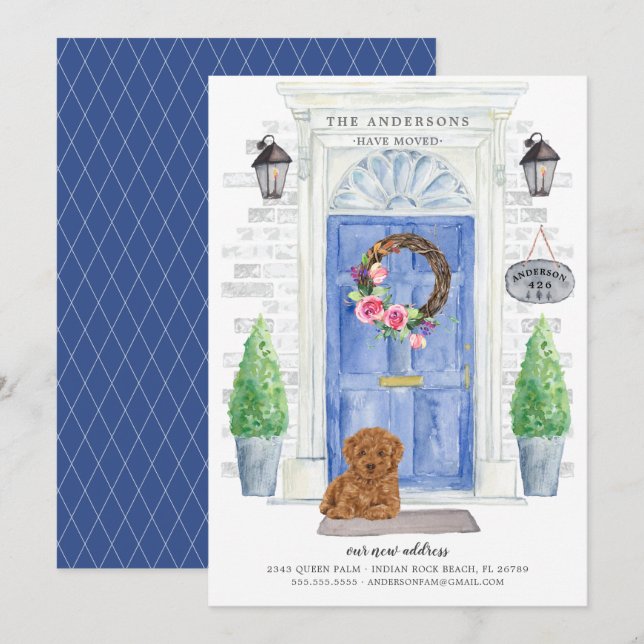 Anúncio de movimento da porta frontal do poodle (Frente/Verso)