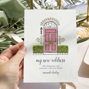 Anúncio de movimento da porta rosa