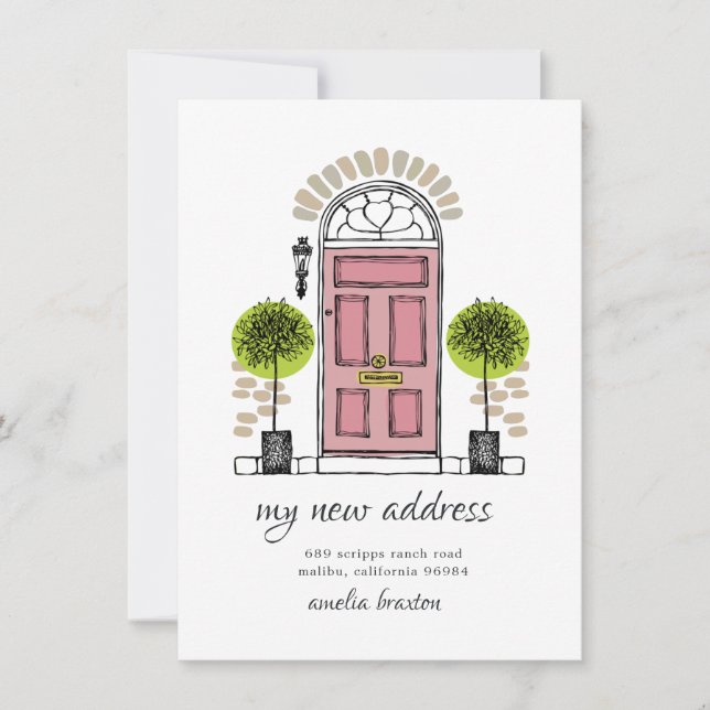 Anúncio de movimento da porta rosa (Frente)