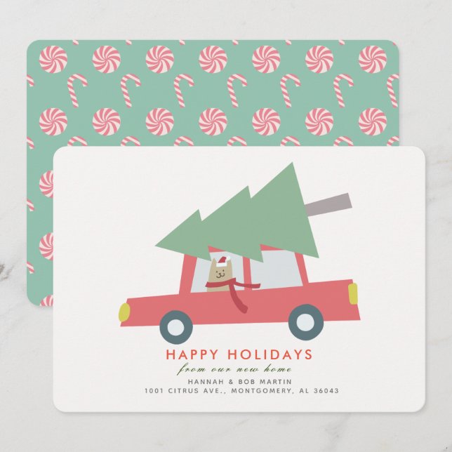 Anúncio de Movimento de Feriado de Árvore de Natal (Frente/Verso)