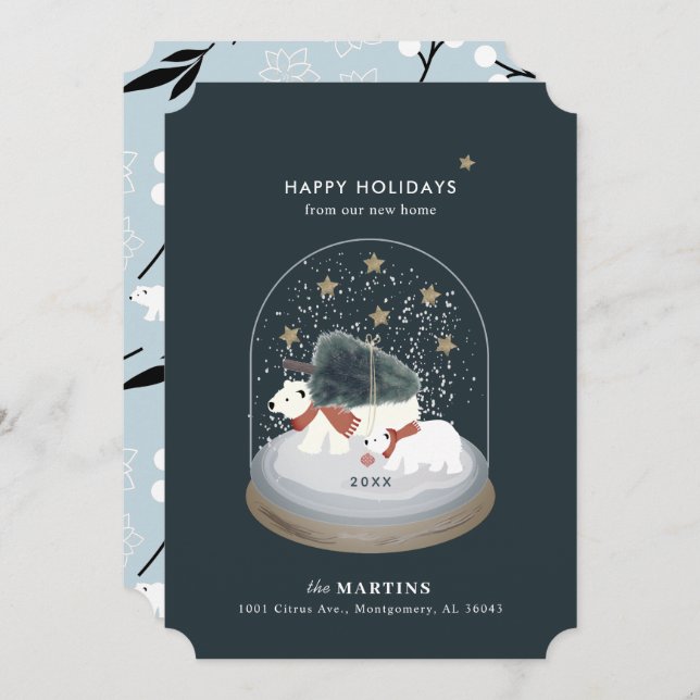 Anúncio de movimento de Feriado de Neve Polar Bear (Frente/Verso)