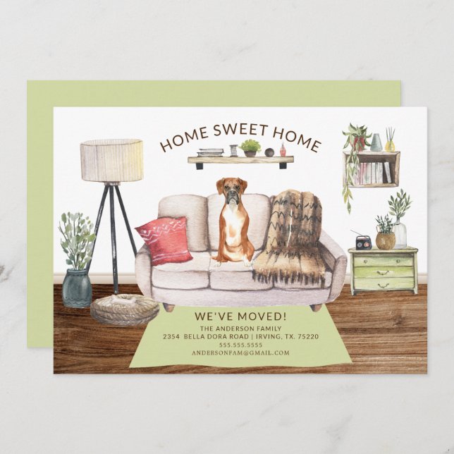 Anúncio de movimento do cachorro-boxer (Frente/Verso)