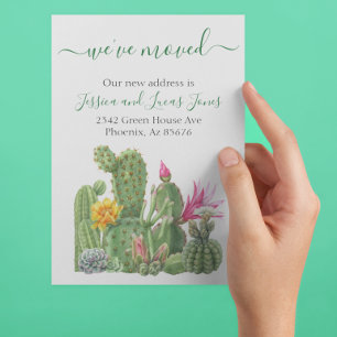 Anúncio de Mudança Cacto Suculenta em Flor