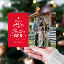 Anúncio de mudança cartão de Natal com 4 fotos