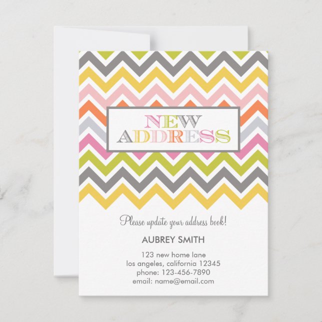 Anúncio de Mudança Colorido com Chevron (Frente)