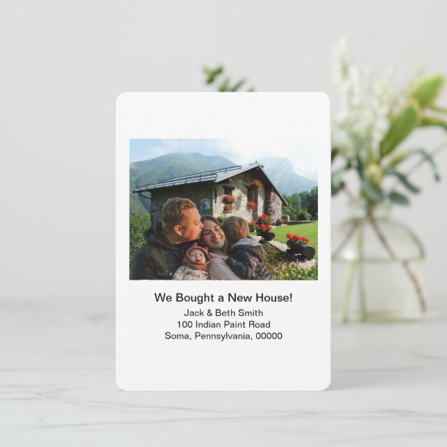 Anúncio de Mudança com Foto da Nova Casa (Em pé/Frente)