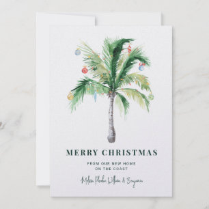 Anúncio de Mudança com Palmeira de Natal Feliz