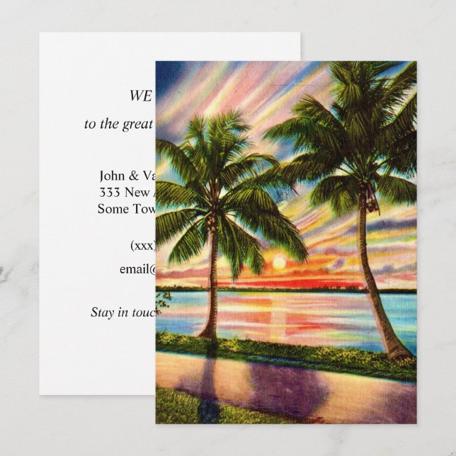 Anúncio de Mudança com Pôr do Sol Deslumbrante na  (Frente/Verso)