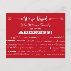 Anúncio de Mudança com Setas Modernas em Vermelho