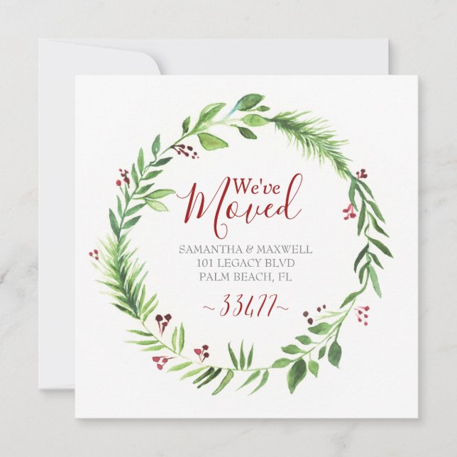 Anúncio de Mudança com Verde de Natal (Frente)