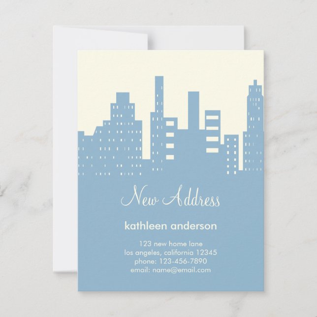 Anúncio de Mudança com Vista da Cidade (Frente)